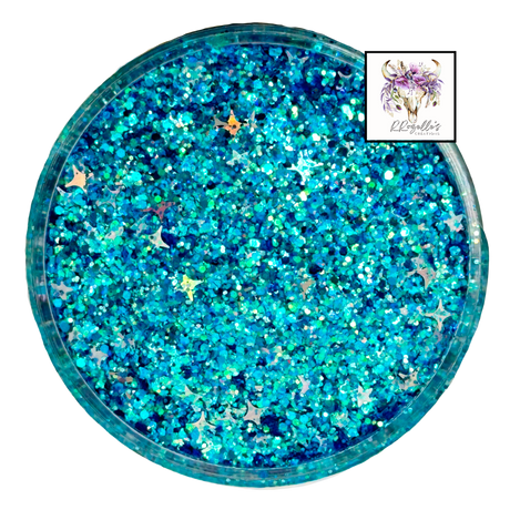 Blue custom chunky glitter mix / PDB Creative Studio for art, nails and projects