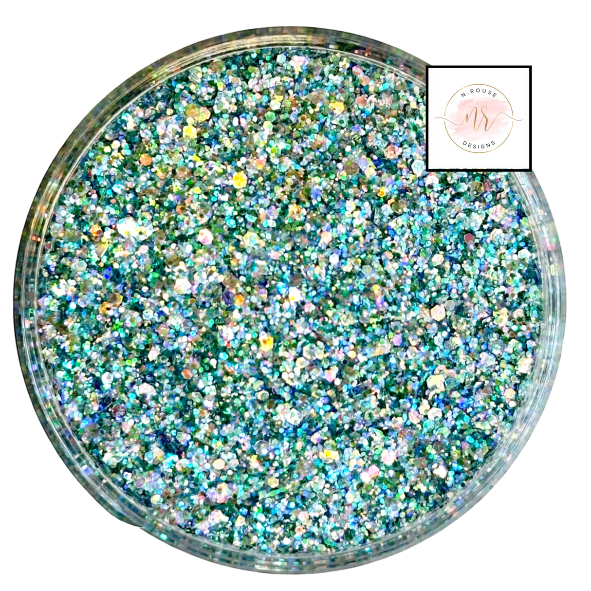 Teal green  custom glitter mix for art, body, nails / PDB Creative Studio