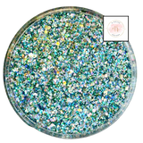 Teal green  custom glitter mix for art, body, nails / PDB Creative Studio