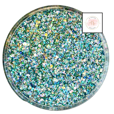 Teal green  custom glitter mix for art, body, nails / PDB Creative Studio