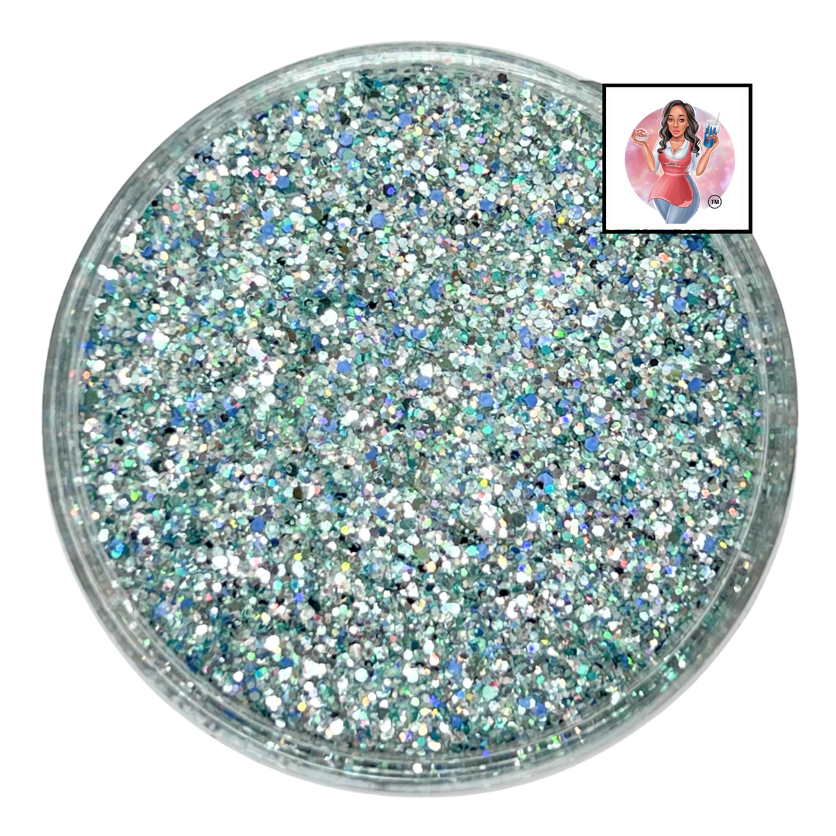 Blue green custom chunky glitter mix / PDB Creative Studio for art, nails and projects