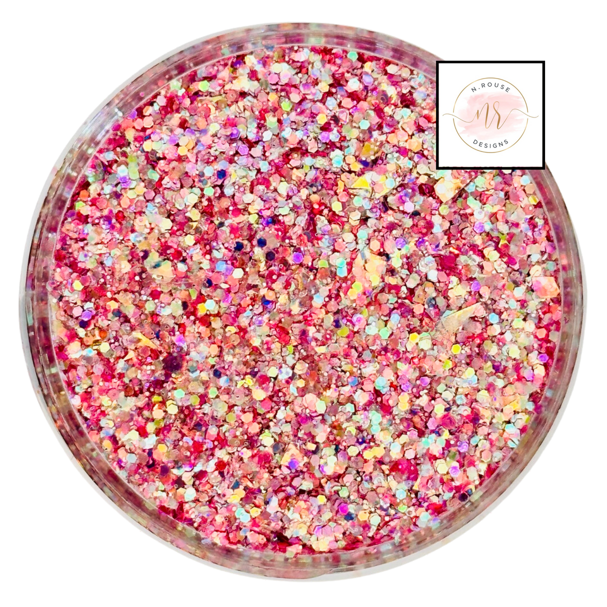 Pink custom chunky glitter mix / PDB Creative Studio for art, nails and projects