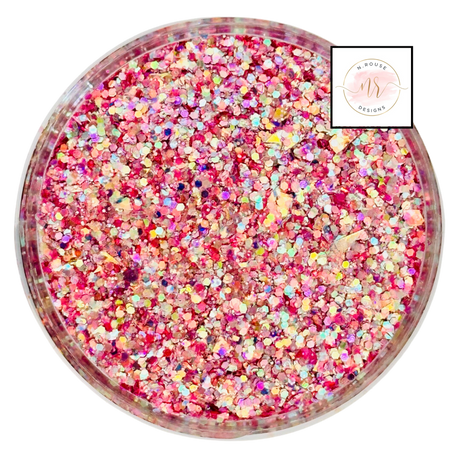 Pink custom chunky glitter mix / PDB Creative Studio for art, nails and projects