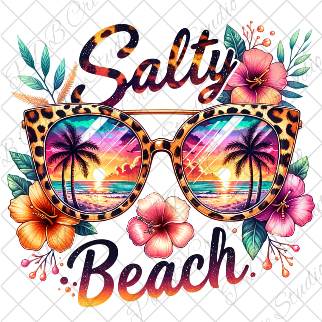 salty beach leopard print UV-DTF decal wrap for diy resin art