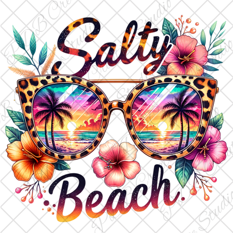 salty beach leopard print UV-DTF decal wrap for diy resin art