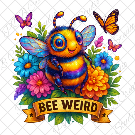floral bee weird uv-dtf decal wrap for diy resin art