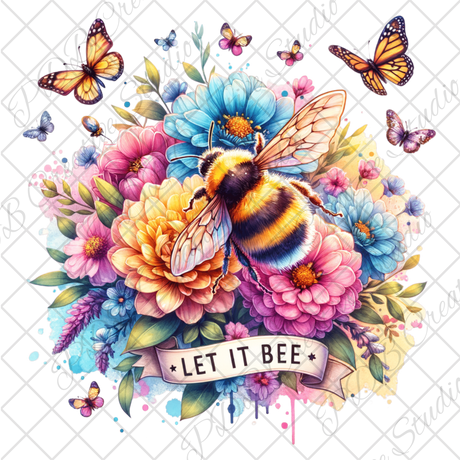 floral butterfly bee summer uv-dtf decal wrap for diy resin art