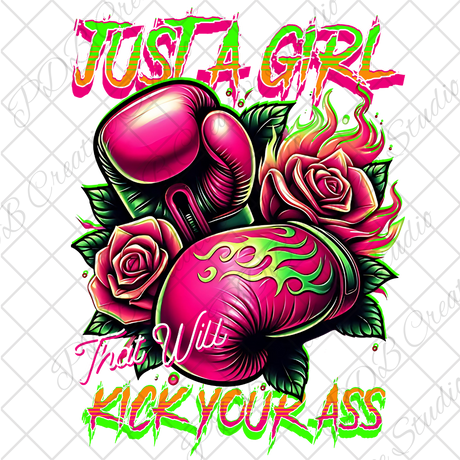 boxing gloves pink just a girl floral flame uv-dtf decal wrap for diy resin art