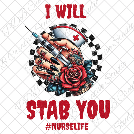 nurse nurselife red uv-dtf decal wrap for diy resin art