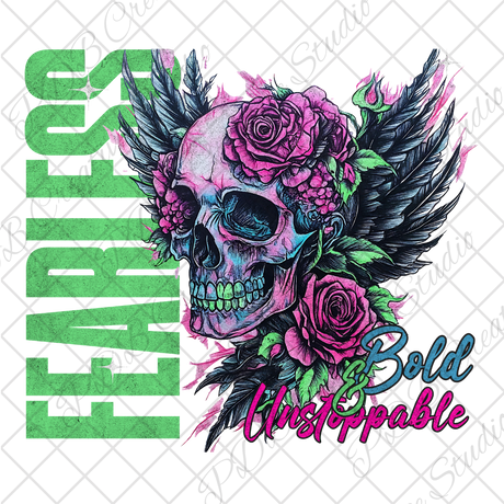 fearless skull uv-dtf decal wrap for diy resin art