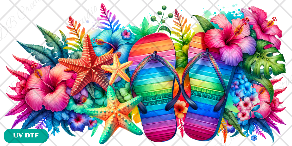 rainbow beach uv-dtf wrap decal 16oz libby can diy resin art
