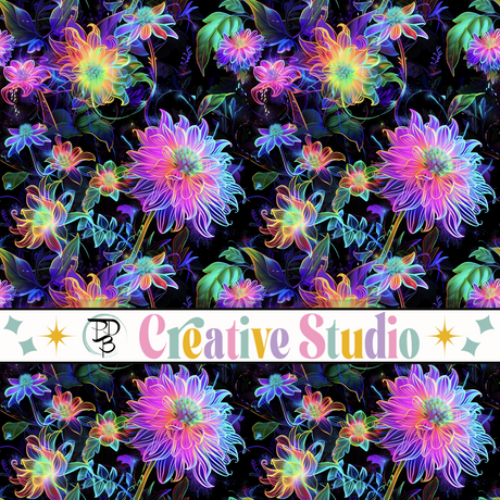 Neon Floral vinyl for crafts, journals, diy, tumblers and more