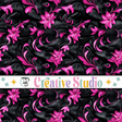 PINK BLACK FLORAL FABRIC VINYL FOR CRICUT SILHOUETTE DIY RESIN ART