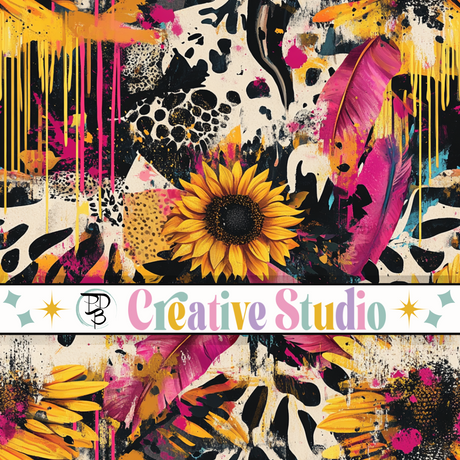 RUSTIC YELLOW SUNFLOWER PINK FEATHERS ANIMAL PRINT VINYL FOR CRICUT SILHOUETTE DIY RESIN ART VINYL