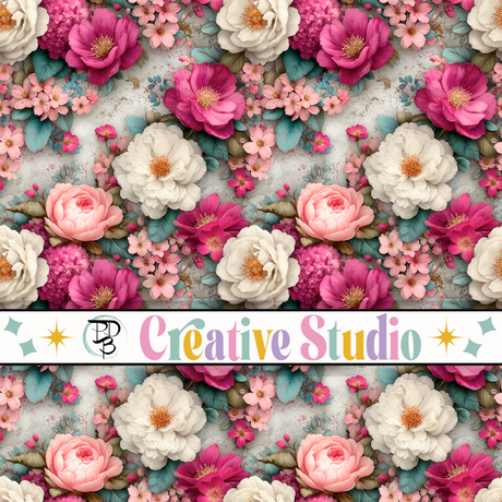 pink white floral flower boutique pattern vinyl for silhouette cricut diy art tumblers