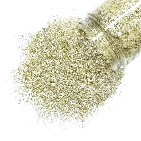 Cream and gold custom glitter mix for art, nails, and body / PDB Creative Studio