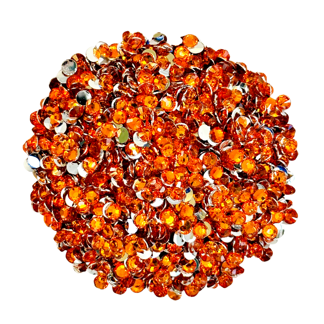 HYACINTH ORANGE JELLY RESIN flat back, non hotfix rhinestones for art, body, nails and more - PDB Creative Studio