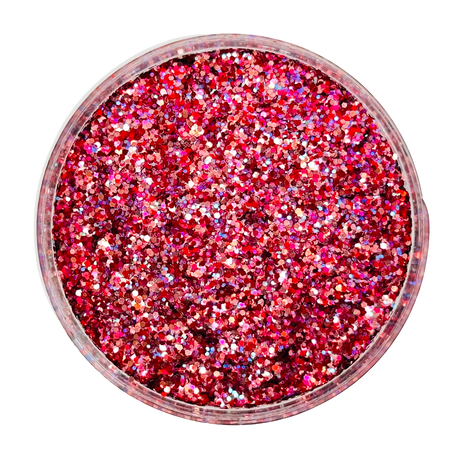 Pink red custom chunky glitter mix / PDB Creative Studio for art, nails and projects