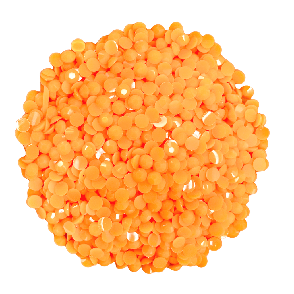 SOLID ORANGE JELLY RESIN flat back, non hotfix rhinestones for art, body, nails and more - PDB Creative Studio