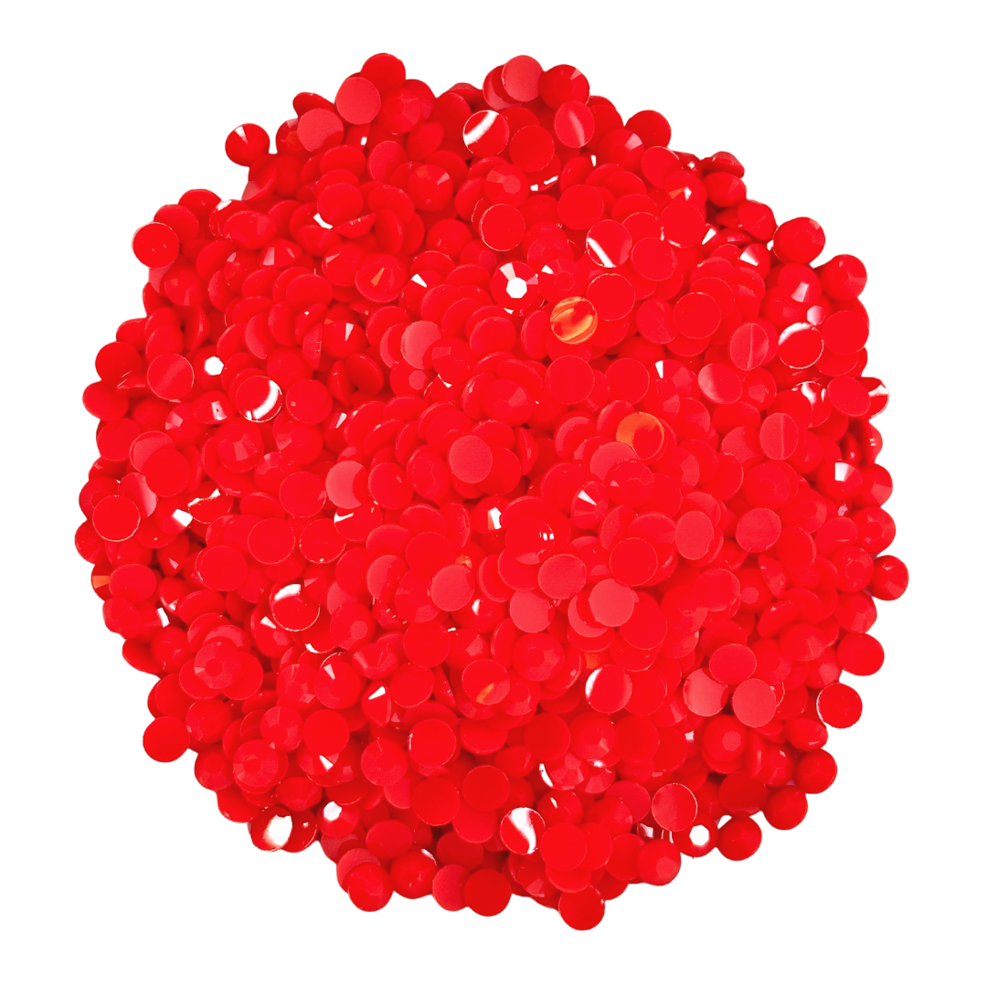 SOLID SIAM RED JELLY RESIN flat back, non hotfix rhinestones for art, body, nails and more - PDB Creative Studio