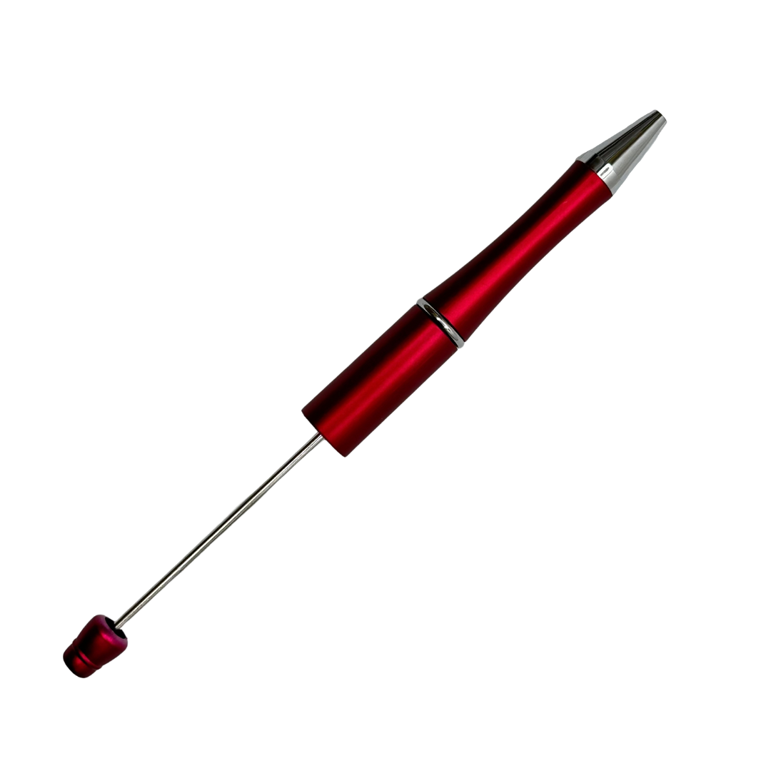 RED SATIN BEADABLE PEN - 11598