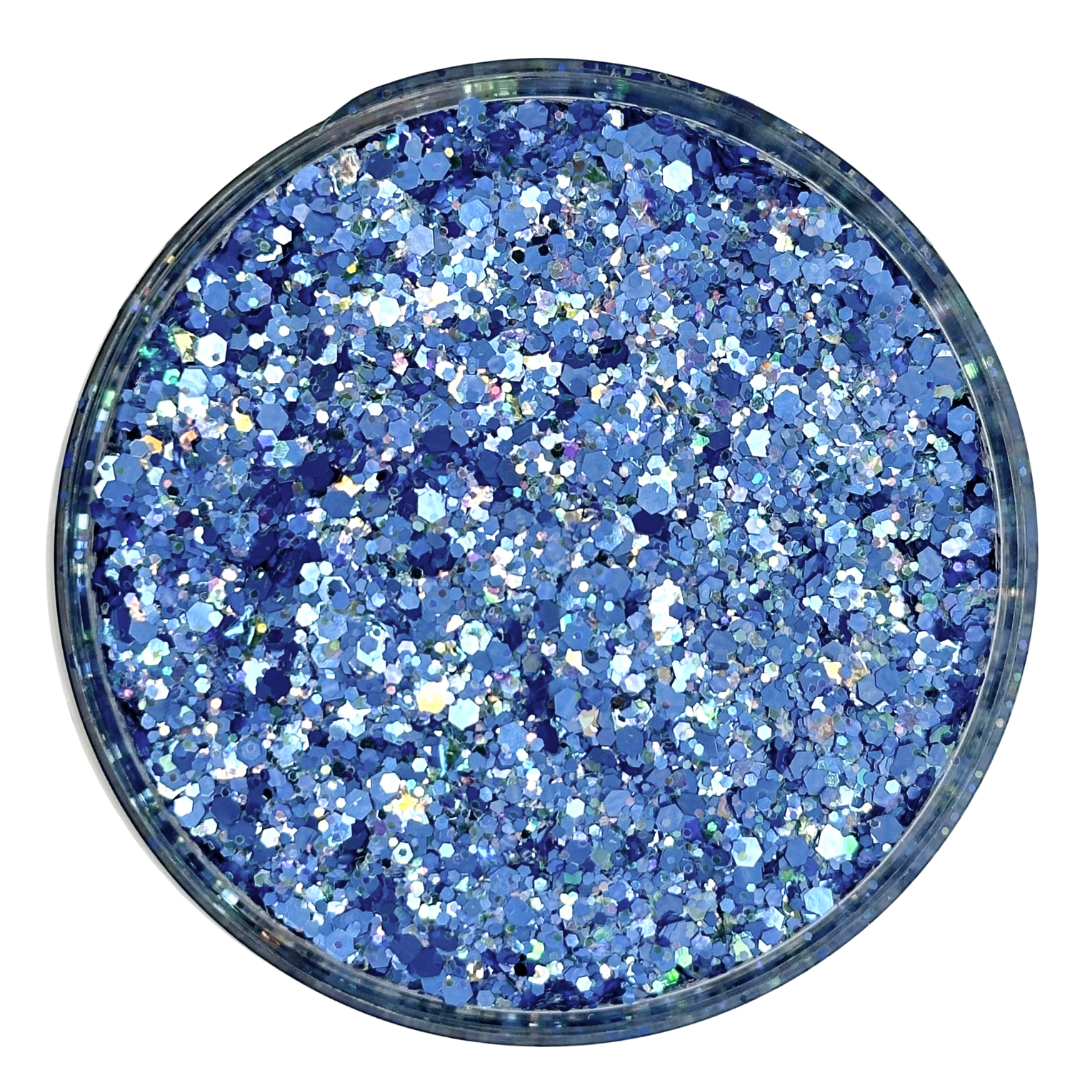 blue custom chunky glitter mix / PDB Creative Studio for art, nails and projects