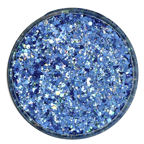 blue custom chunky glitter mix / PDB Creative Studio for art, nails and projects