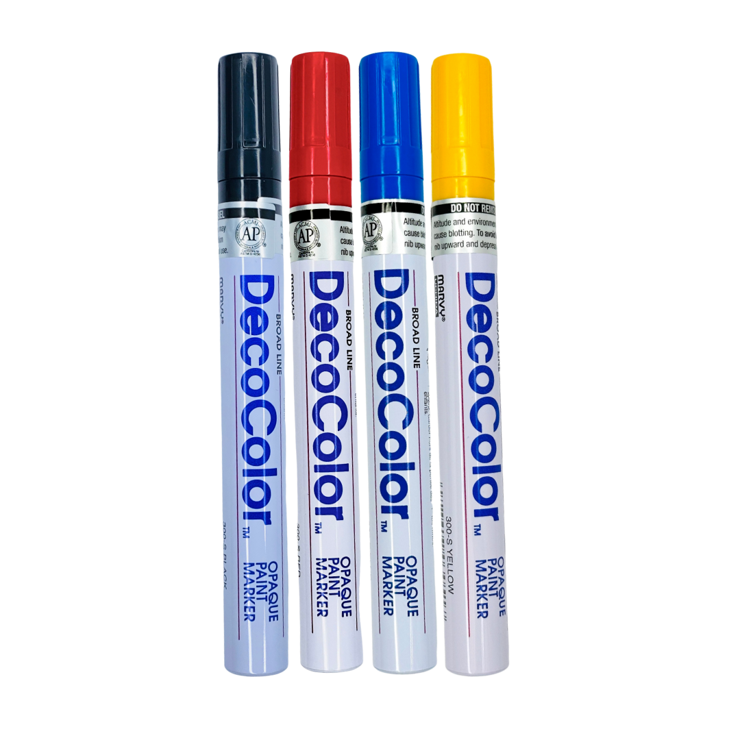 22019 - PRIMARY PAINT PEN MARKER SET (BROAD LINE)