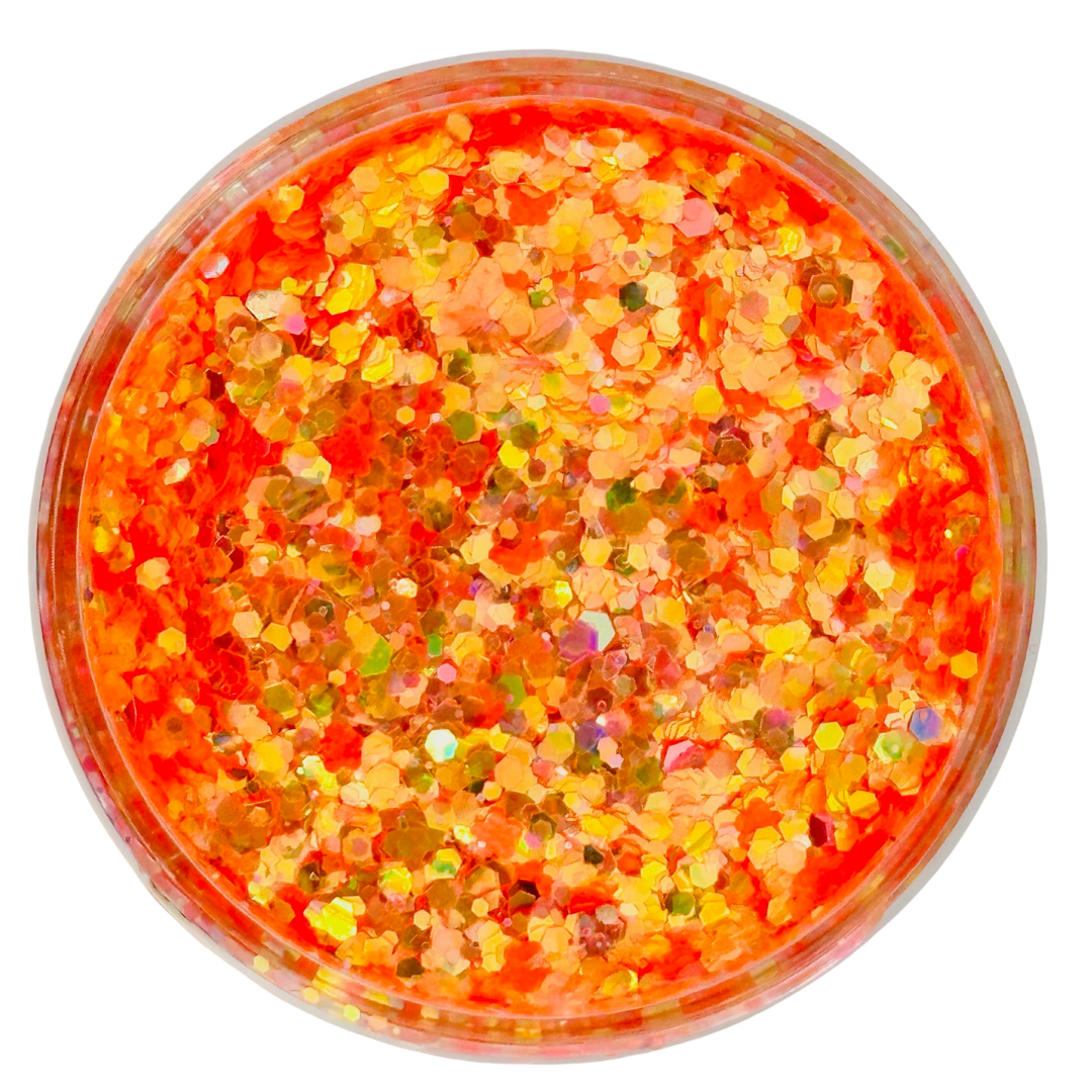 Orange custom chunky glitter mix / PDB Creative Studio for art, nails and projects