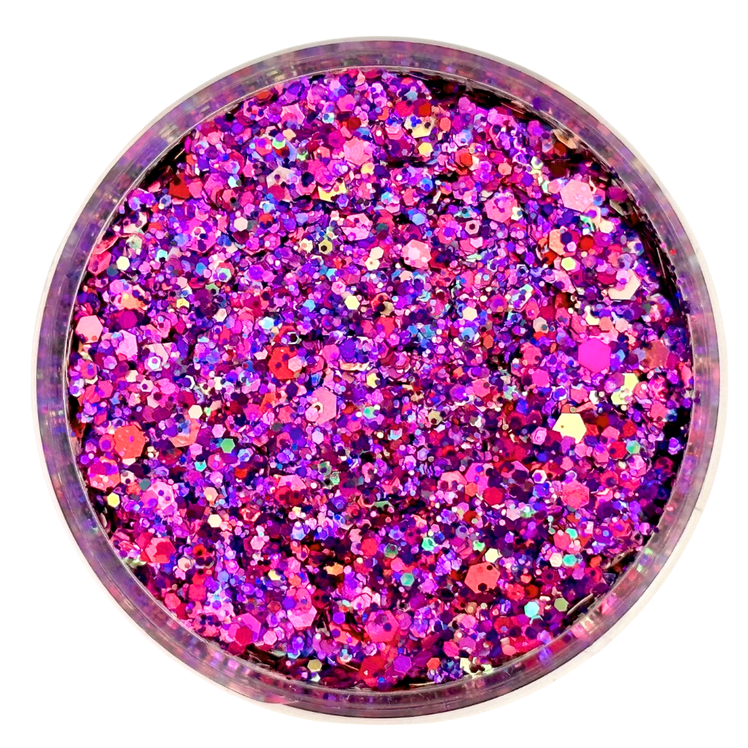 Pink and purple custom chunky glitter mix / PDB Creative Studio