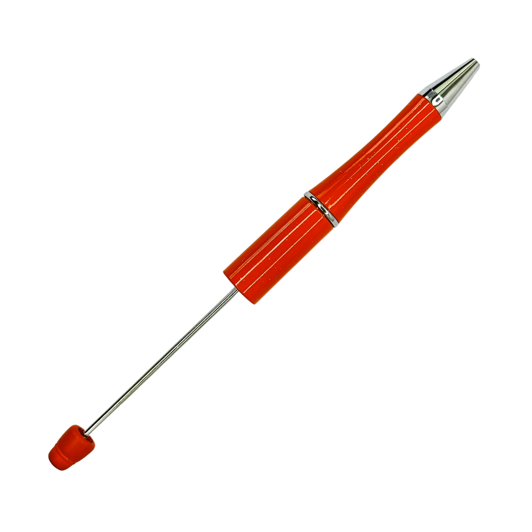 BURNT ORANGE GLITTER BEADABLE PEN - 11546