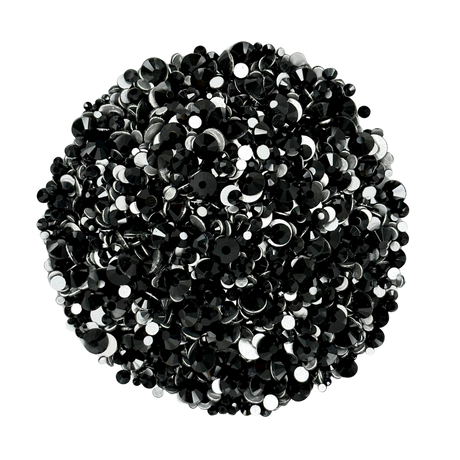 BLACK Glam Glass® flatback, non hotfix rhinestones for art, body, nails and more - PDB Creative Studio