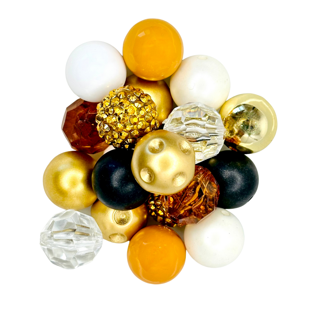 GOLD AND BROWN AUTUMN CUSTOM ASSORTED ACRYLIC BEAD MIX for bracelets, jewelry making, crafts, and more - PDB Creative Studio
