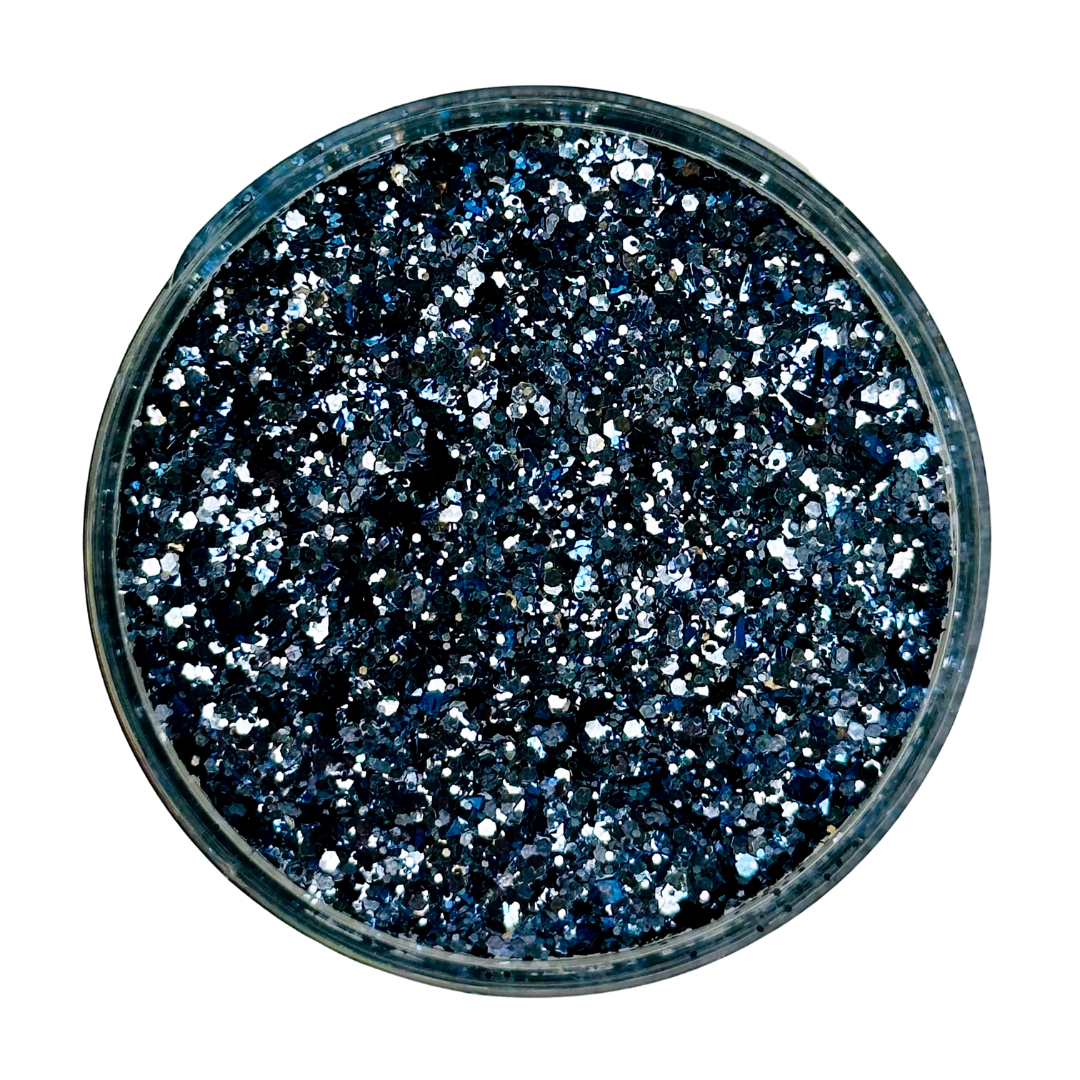 Blue multi size custom glitter for art, body, nails and more - PDB Creative Studio