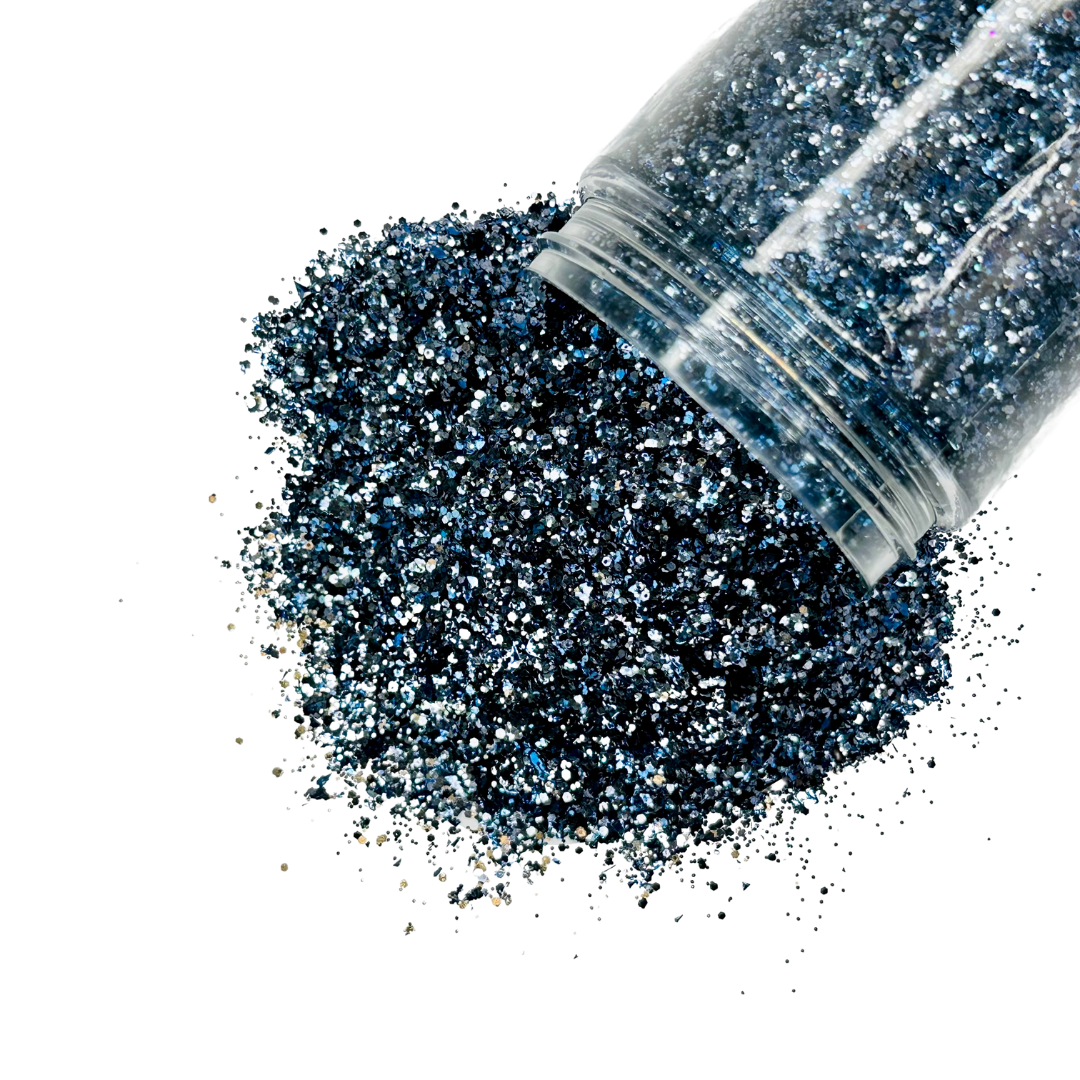 Blue multi size custom glitter for art, body, nails and more - PDB Creative Studio