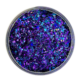 Purple blue custom multi-size/shape glitter mix for art, body, nails and more - PDB Creative Studio