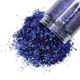 Purple blue custom multi-size/shape glitter mix for art, body, nails and more - PDB Creative Studio