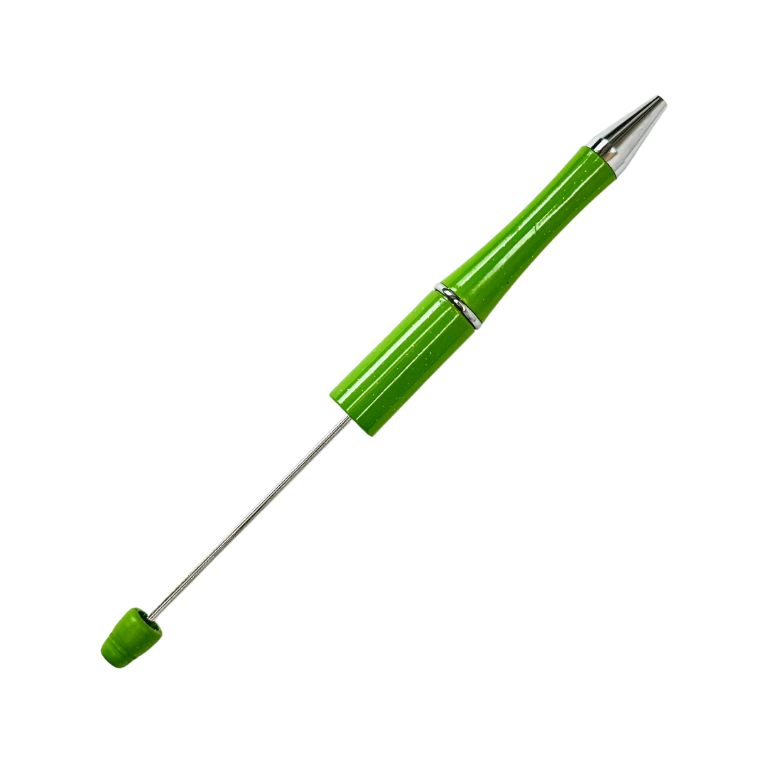 GRASS GREEN GLITTER BEADABLE PEN - 11557