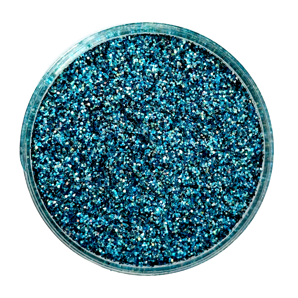 Teal polyester custom glitter mix for art, body, nails and more - PDB Creative Studio