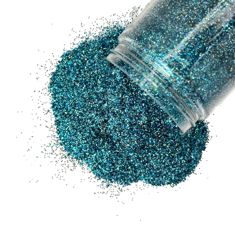 Teal polyester custom glitter mix for art, body, nails and more - PDB Creative Studio