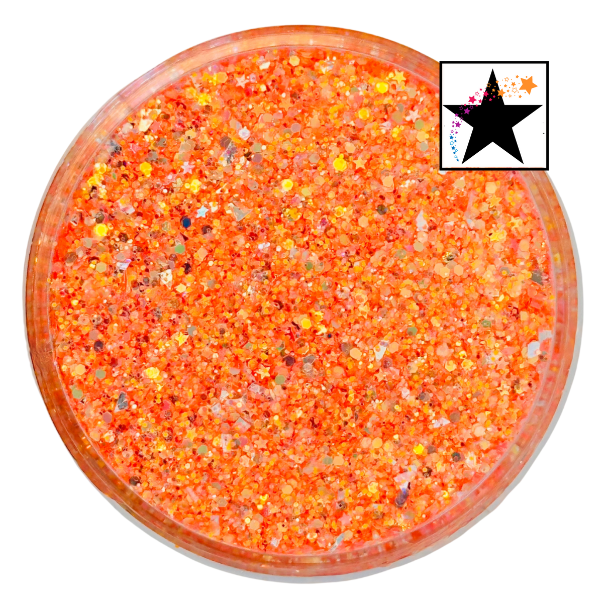 Orange custom chunky glitter mix / PDB Creative Studio for art, nails and projects