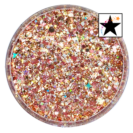 copper pink custom chunky glitter mix / PDB Creative Studio for art, nails and projects