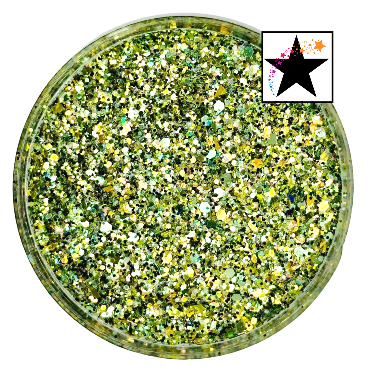 Green chartreuse custom chunky glitter mix / PDB Creative Studio for art, nails and projects