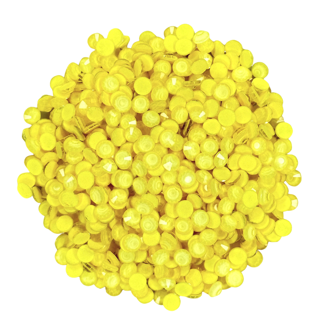 BRIGHT NEON PASTEL YELLOW Glam Glass® flatback, non hotfix rhinestones for art, body, nails and more - PDB Creative Studio