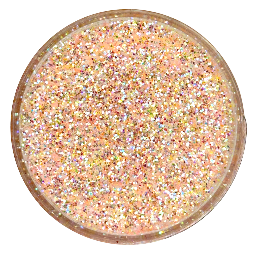 Peach iridescent custom glitter mix for art, body, nails and more - PDB Creative Studio