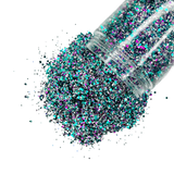 Teal and purple custom multi-size glitter mix for art, body, nails and more - PDB Creative Studio