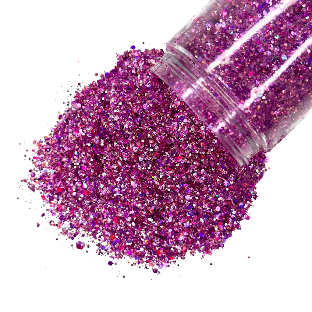 purple multi-size custom glitter mix for art, body, nails and more -  PDB Creative Studio