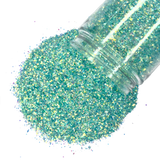 blue green multi-size custom glitter mix for art, body, nails and more - PDB Creative Studio