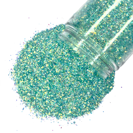 blue green multi-size custom glitter mix for art, body, nails and more - PDB Creative Studio