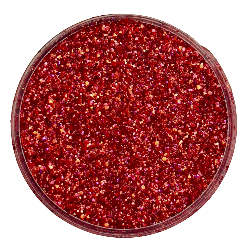 cherry red custom glitter mix for art, nails, body and more - PDB Creative Studio